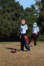 Boy Plays Quarterback in Flag Flootball