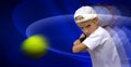 The boy plays tennis Royalty Free Stock Photo