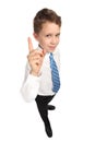 Boy points finger Royalty Free Stock Photo