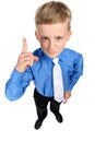 Boy points finger Royalty Free Stock Photo