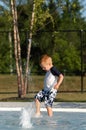 Boy At Pool Royalty Free Stock Photo