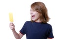 Boy with popsicle Royalty Free Stock Photo