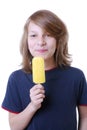 Boy with popsicle Royalty Free Stock Photo