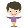 Boy portrait fun happy young expression cute teenager cartoon character and happyness little kid flat human cheerful joy Royalty Free Stock Photo