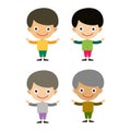 Boy portrait fun happy young expression cute teenager cartoon character and happyness little kid flat human cheerful joy Royalty Free Stock Photo