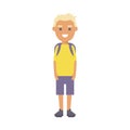 Boy portrait fun happy young expression cute teenager cartoon character and happyness little kid flat human cheerful joy Royalty Free Stock Photo