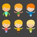 Boy portrait fun happy young expression cute teenager cartoon character and happyness little kid flat human cheerful joy Royalty Free Stock Photo