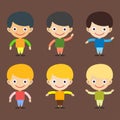 Boy portrait fun happy young expression cute teenager cartoon character and happyness little kid flat human cheerful joy Royalty Free Stock Photo