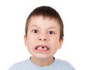 Boy portrait with a lost tooth Royalty Free Stock Photo