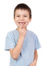 Boy portrait with a lost tooth Royalty Free Stock Photo