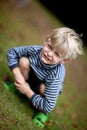 Boy posing at funny angle Royalty Free Stock Photo