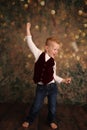 Boy posing in studio