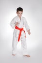 Boy practice karate Royalty Free Stock Photo