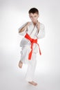 Boy practice karate Royalty Free Stock Photo