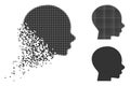 Dissolving Pixel Halftone Boy Profile Icon Royalty Free Stock Photo