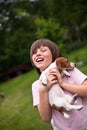 Boy with puppy