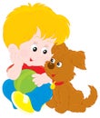 Boy and puppy Royalty Free Stock Photo