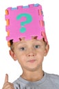 Boy and question mark 2 Royalty Free Stock Photo