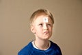 Boy with question mark Royalty Free Stock Photo