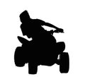 Boy Racing on Quad Bike Silhouette Royalty Free Stock Photo