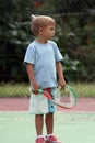 Boy with a racquet Royalty Free Stock Photo