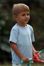 Boy with a racquet Royalty Free Stock Photo