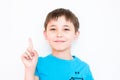 Boy raised his index finger Royalty Free Stock Photo