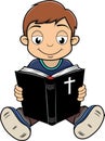 Boy reading Bible Royalty Free Stock Photo