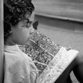 Boy reading book Royalty Free Stock Photo