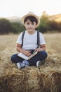 Boy reading a book Royalty Free Stock Photo