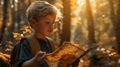 The Boy Reading Map. AI generated Royalty Free Stock Photo