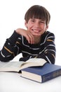 Boy reads book Royalty Free Stock Photo