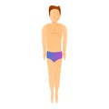 Boy ready to pool jump icon, cartoon style Royalty Free Stock Photo