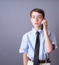 Boy receiving bad news Royalty Free Stock Photo