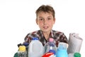 Boy with recycling Royalty Free Stock Photo