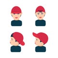 A boy in a red baseball cap. Set Royalty Free Stock Photo