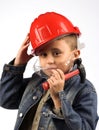 Boy in a red helmet Royalty Free Stock Photo