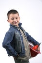 Boy in a red helmet Royalty Free Stock Photo