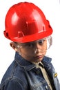 Boy in a red helmet Royalty Free Stock Photo