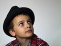 Boy with red plaid Royalty Free Stock Photo