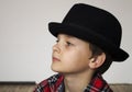 Boy with red plaid Royalty Free Stock Photo