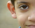 Boy at Refugee camp Moria on Lesvos.