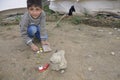 Boy at Refugee camp Moria on Lesvos.