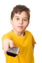 Boy with remote control Royalty Free Stock Photo