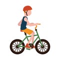 Boy riding bicycle. Vector illustration decorative design