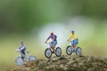 Boy riding a bike close up