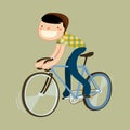 Boy riding road bike