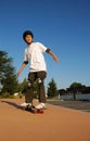 Boy Riding a Skateboard