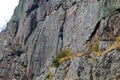 Boy rock climber climbs on a rock Royalty Free Stock Photo