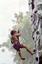 Boy Rock Climbing, Jakarta Indonesia Royalty Free Stock Photo